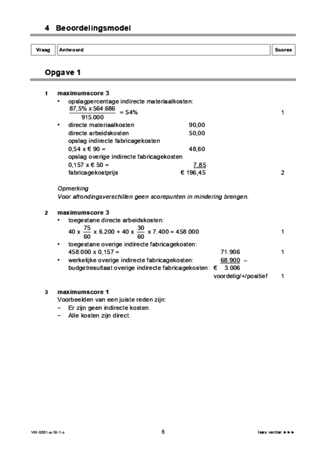 Correctievoorschrift examen VWO management & organisatie 2019, tijdvak 1. Pagina 5