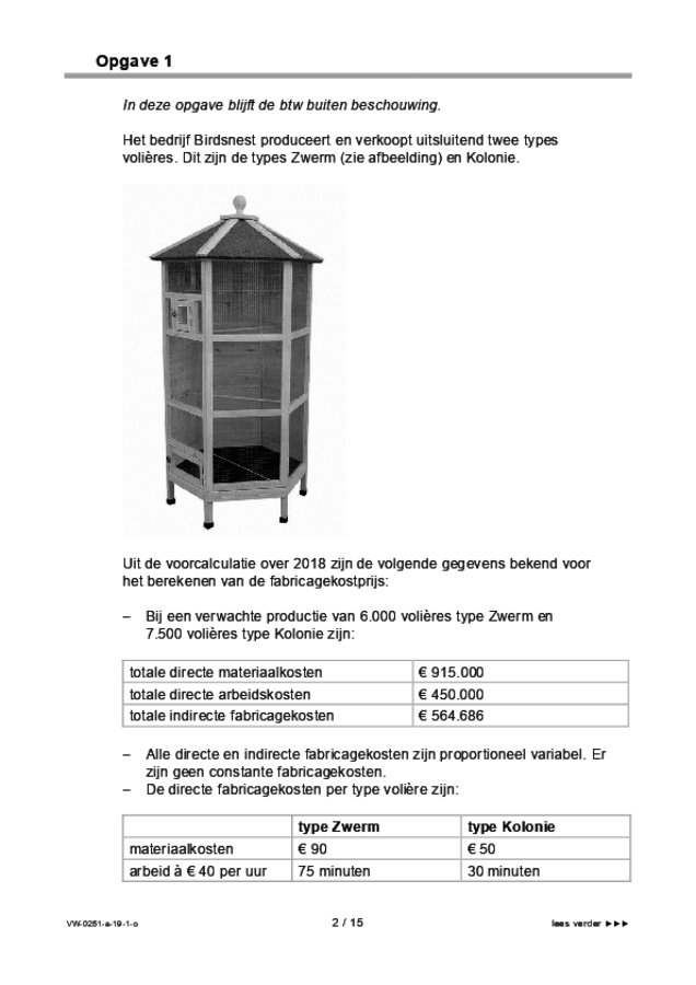 Opgaven examen VWO management & organisatie 2019, tijdvak 1. Pagina 2