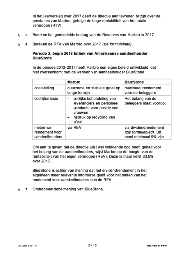 Opgaven examen VWO management & organisatie 2019, tijdvak 1. Pagina 5