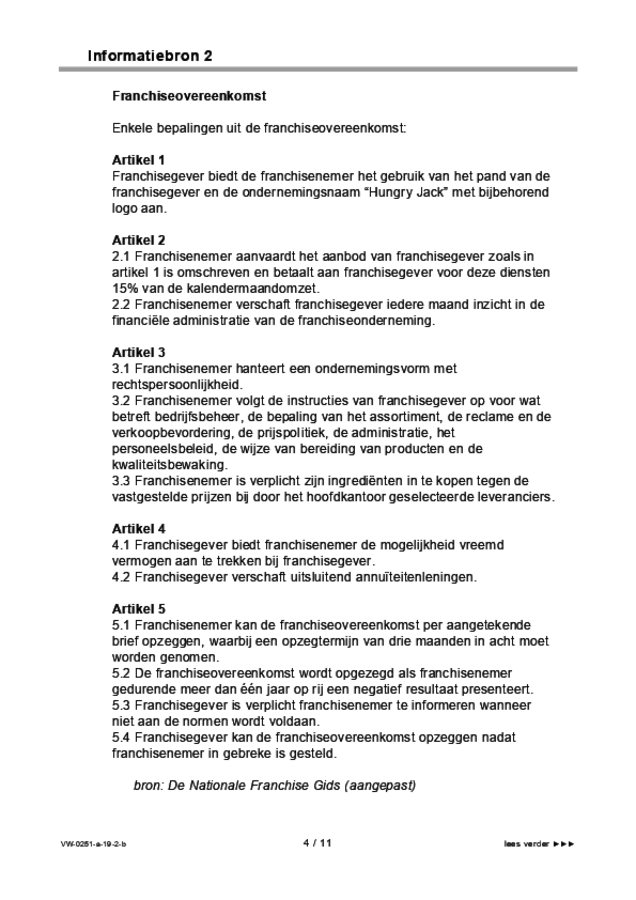 Bijlage examen VWO management & organisatie 2019, tijdvak 2. Pagina 4