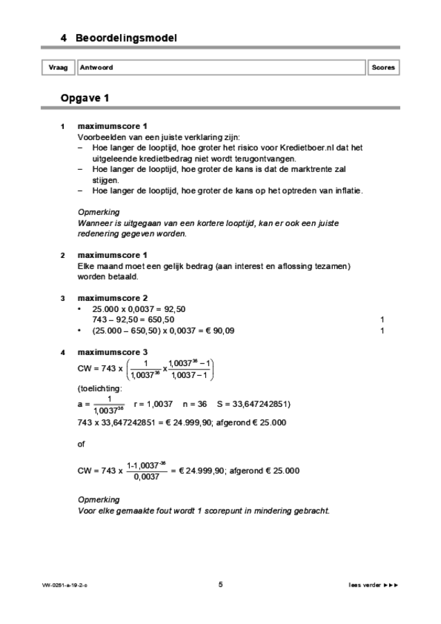 Correctievoorschrift examen VWO management & organisatie 2019, tijdvak 2. Pagina 5