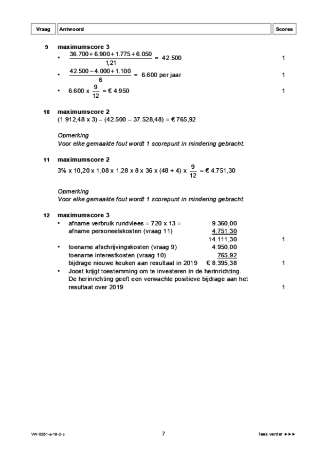 Correctievoorschrift examen VWO management & organisatie 2019, tijdvak 2. Pagina 7