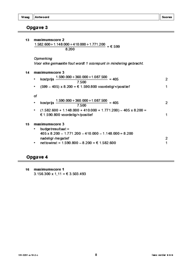 Correctievoorschrift examen VWO management & organisatie 2019, tijdvak 2. Pagina 8