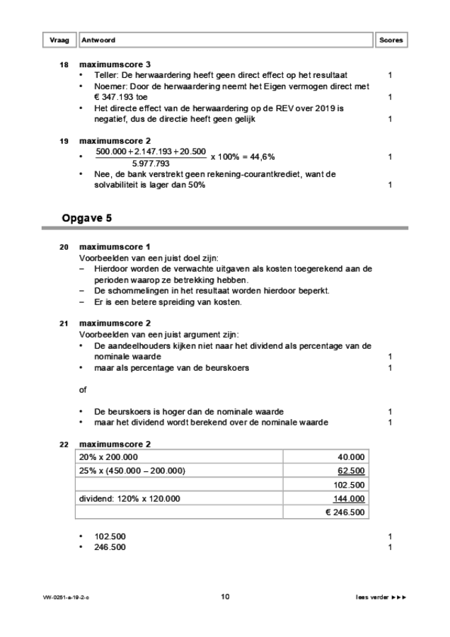 Correctievoorschrift examen VWO management & organisatie 2019, tijdvak 2. Pagina 10