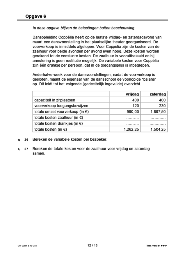 Opgaven examen VWO management & organisatie 2019, tijdvak 2. Pagina 12