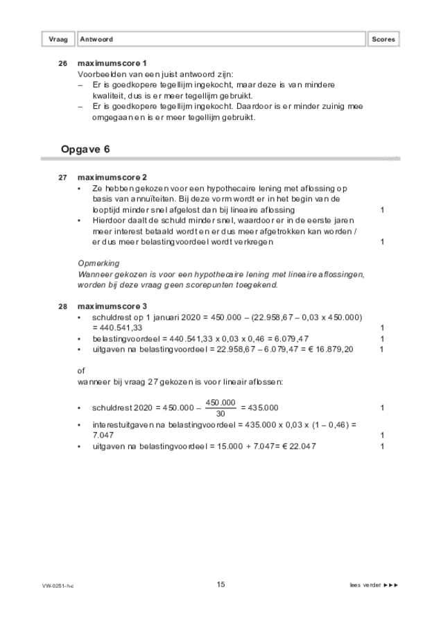 Correctievoorschrift examen VWO management & organisatie 2021, tijdvak 1. Pagina 15