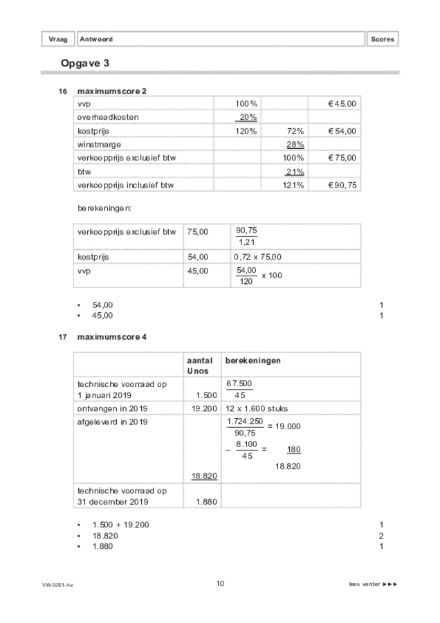 Correctievoorschrift examen VWO management & organisatie 2021, tijdvak 1. Pagina 10