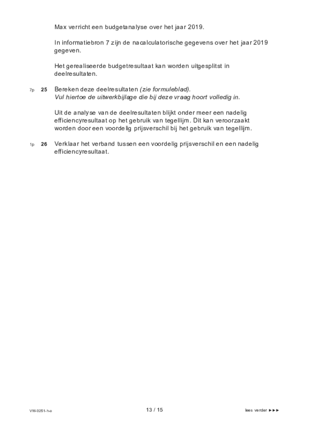 Opgaven examen VWO management & organisatie 2021, tijdvak 1. Pagina 13