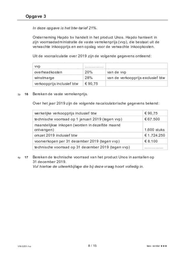 Opgaven examen VWO management & organisatie 2021, tijdvak 1. Pagina 8