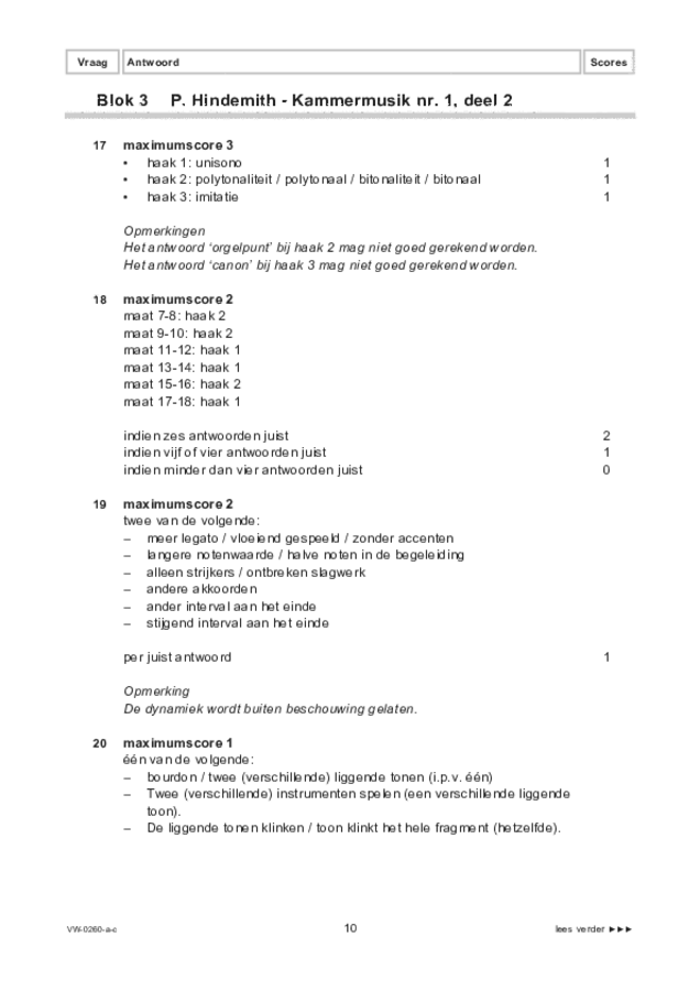 Correctievoorschrift examen VWO muziek 2021, tijdvak 1. Pagina 10