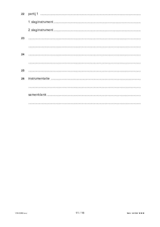 Uitwerkbijlage examen VWO muziek 2021, tijdvak 1. Pagina 11