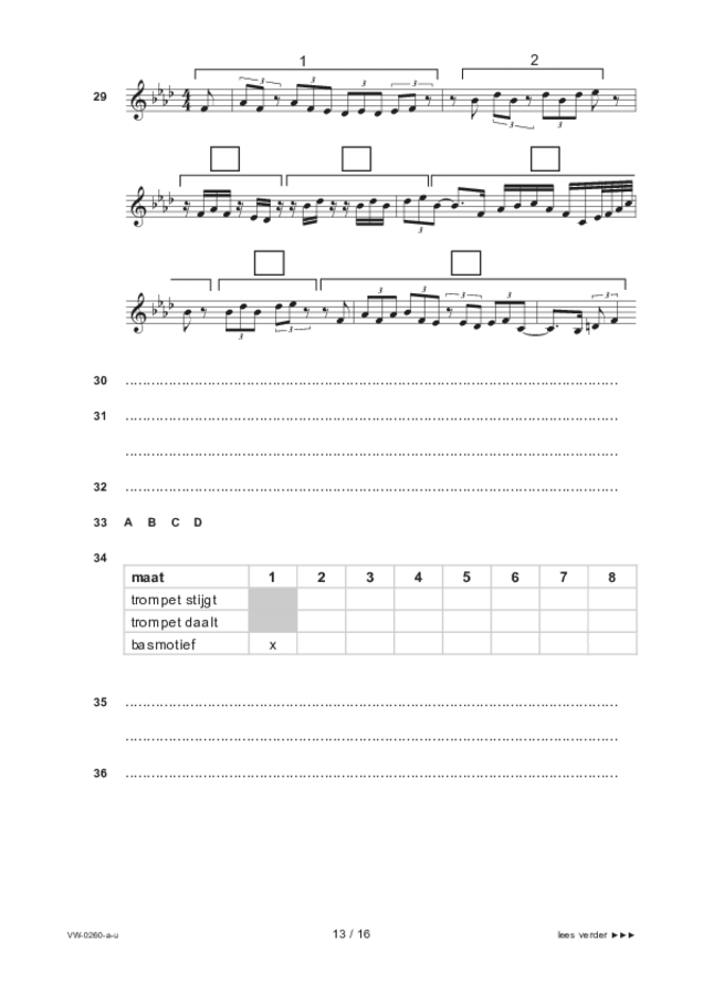 Uitwerkbijlage examen VWO muziek 2021, tijdvak 1. Pagina 13