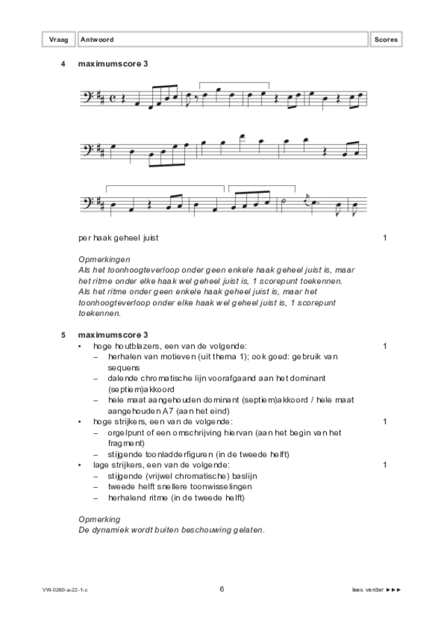 Correctievoorschrift examen VWO muziek 2022, tijdvak 1. Pagina 6