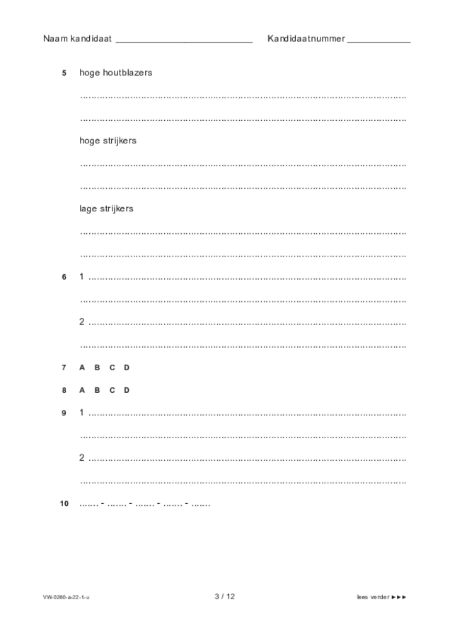 Uitwerkbijlage examen VWO muziek 2022, tijdvak 2. Pagina 3