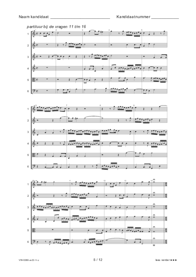 Uitwerkbijlage examen VWO muziek 2022, tijdvak 2. Pagina 5