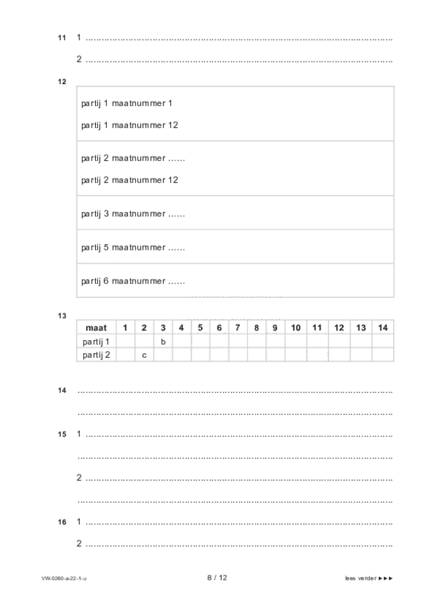 Uitwerkbijlage examen VWO muziek 2022, tijdvak 2. Pagina 8