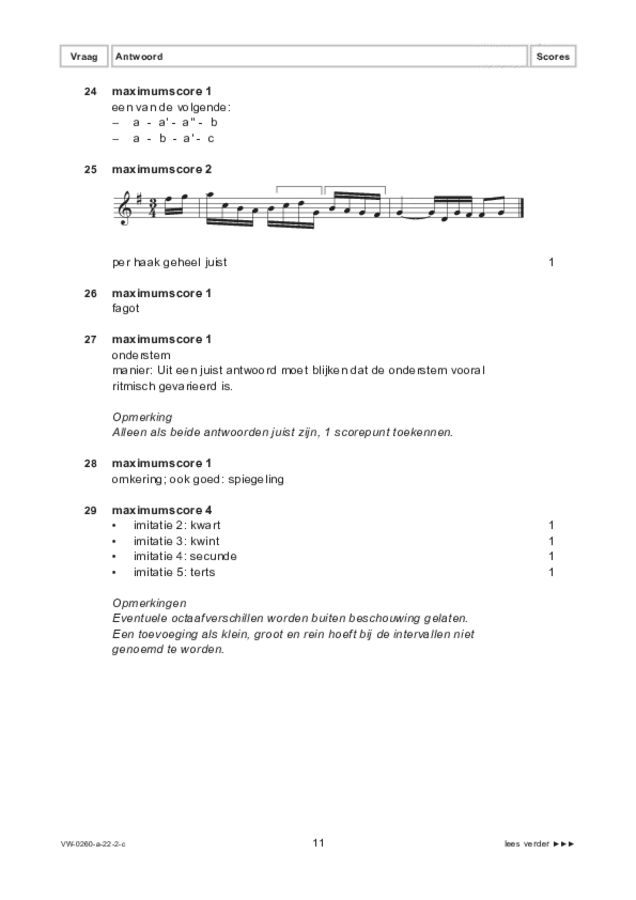 Correctievoorschrift examen VWO muziek 2022, tijdvak 2. Pagina 11