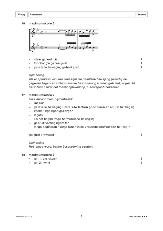 Correctievoorschrift examen VWO muziek 2022, tijdvak 2. Pagina 8