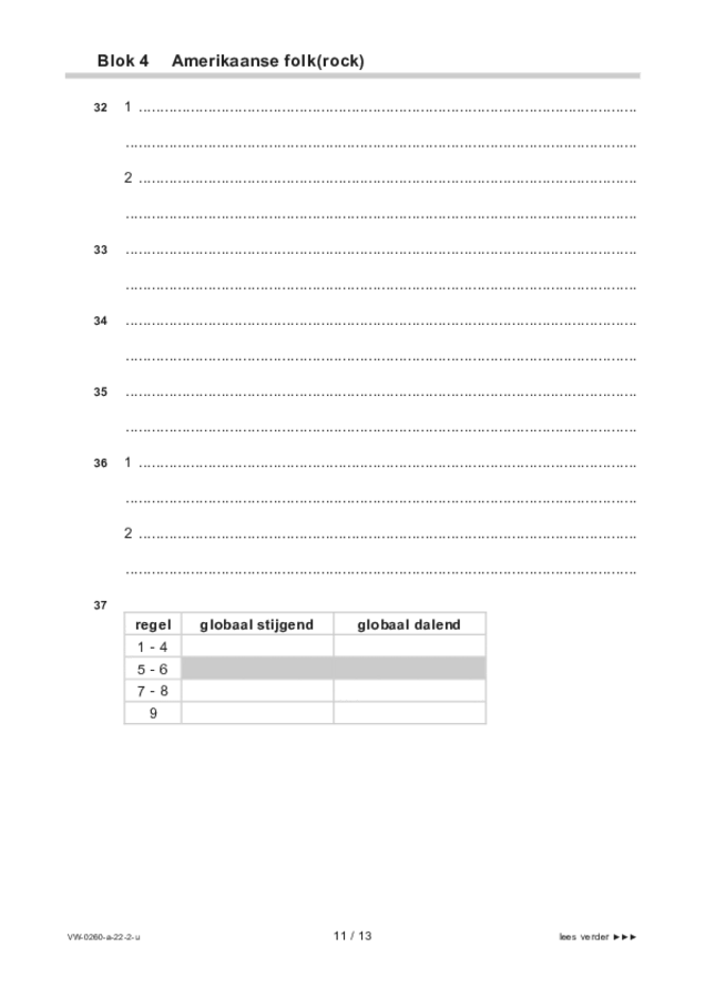 Uitwerkbijlage examen VWO muziek 2022, tijdvak 2. Pagina 11