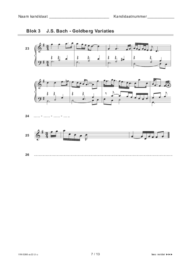 Uitwerkbijlage examen VWO muziek 2022, tijdvak 2. Pagina 7