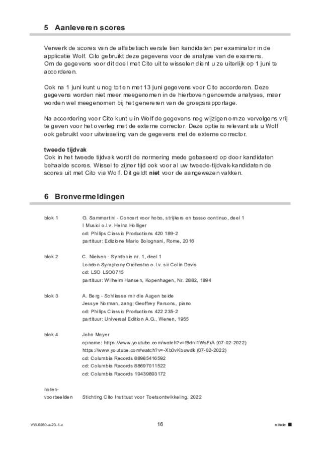 Correctievoorschrift examen VWO muziek 2023, tijdvak 1. Pagina 16
