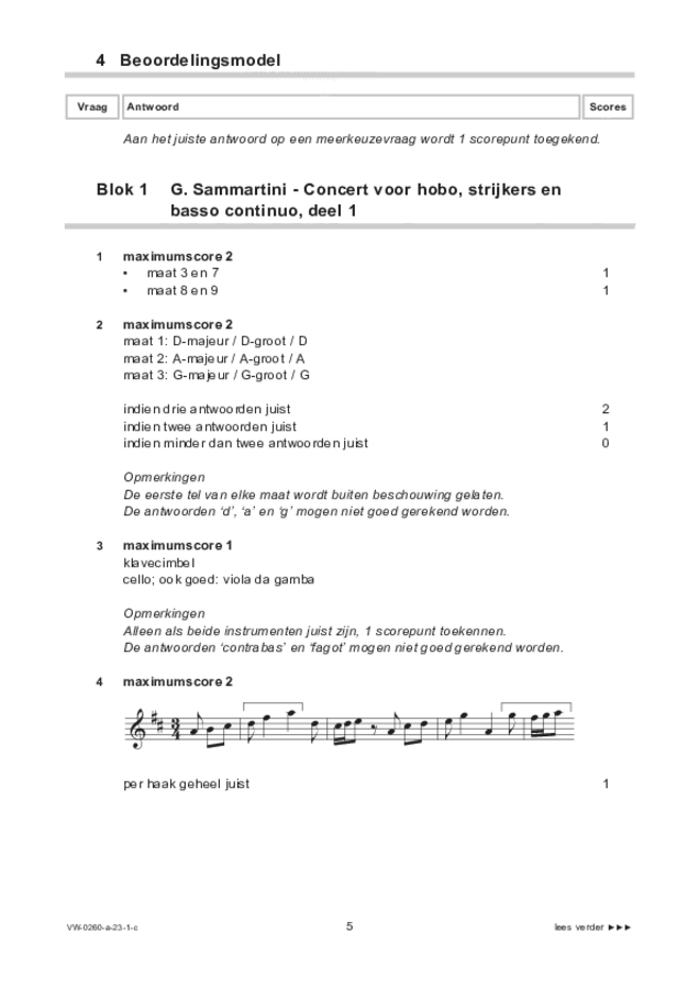 Correctievoorschrift examen VWO muziek 2023, tijdvak 1. Pagina 5