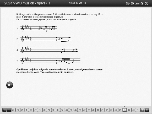 Opgaven examen VWO muziek 2023, tijdvak 1. Pagina 52