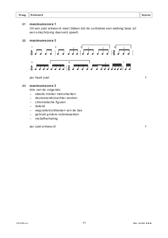 Correctievoorschrift examen VWO muziek 2023, tijdvak 2. Pagina 11