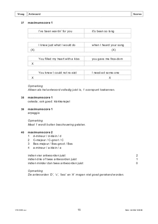 Correctievoorschrift examen VWO muziek 2023, tijdvak 2. Pagina 15