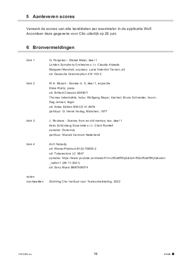 Correctievoorschrift examen VWO muziek 2023, tijdvak 2. Pagina 18
