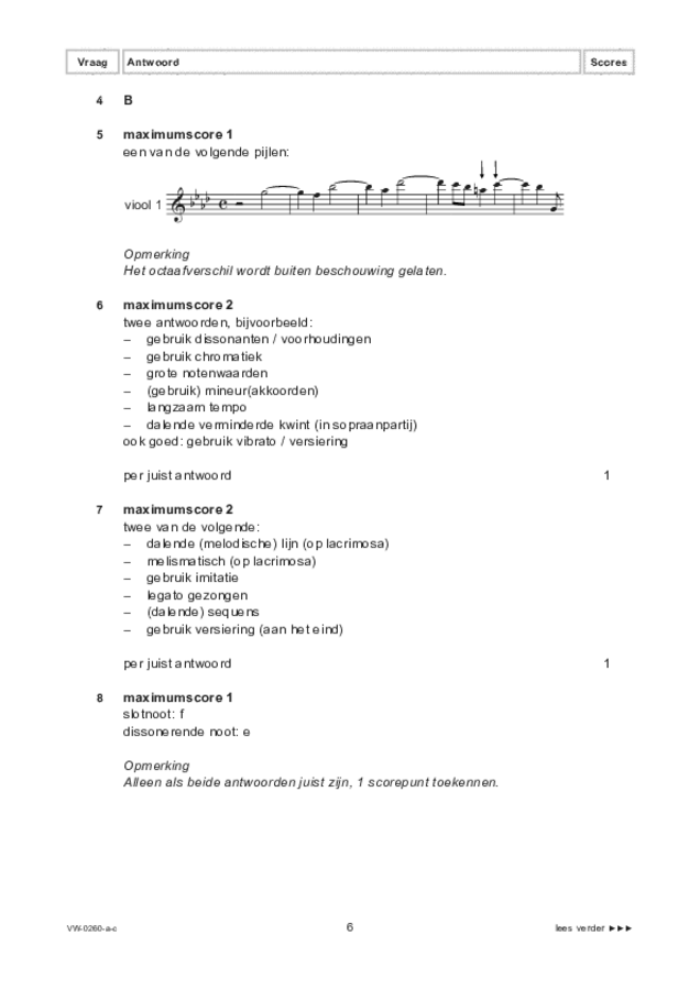 Correctievoorschrift examen VWO muziek 2023, tijdvak 2. Pagina 6