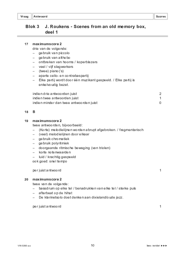 Correctievoorschrift examen VWO muziek 2023, tijdvak 2. Pagina 10