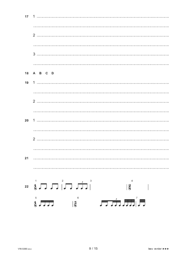 Uitwerkbijlage examen VWO muziek 2023, tijdvak 2. Pagina 9