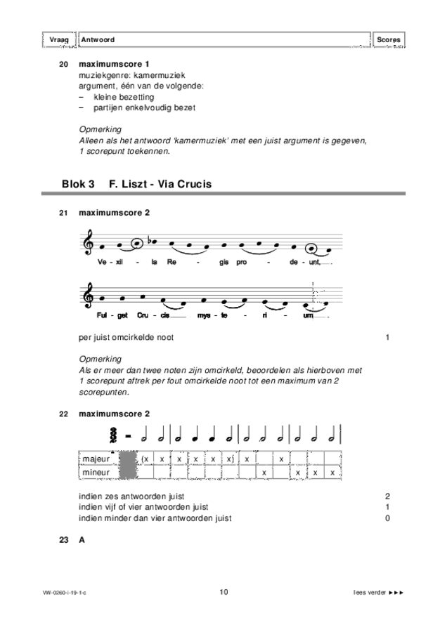 Correctievoorschrift examen VWO muziek 2019, tijdvak 1. Pagina 10