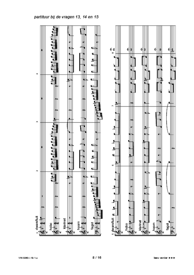 Uitwerkbijlage examen VWO muziek 2019, tijdvak 1. Pagina 8