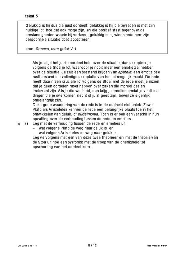 Opgaven examen VWO filosofie 2018, tijdvak 1. Pagina 8
