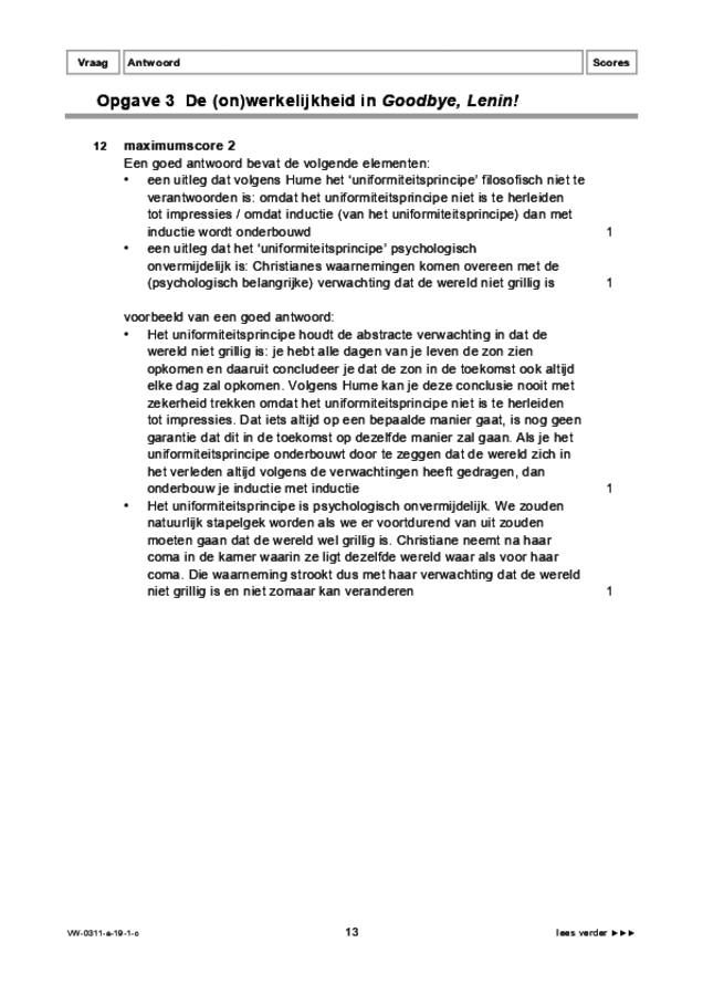 Correctievoorschrift examen VWO filosofie 2019, tijdvak 1. Pagina 13