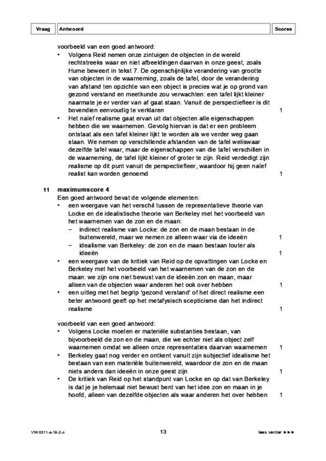 Correctievoorschrift examen VWO filosofie 2019, tijdvak 2. Pagina 13