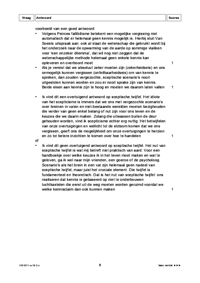 Correctievoorschrift examen VWO filosofie 2019, tijdvak 2. Pagina 6