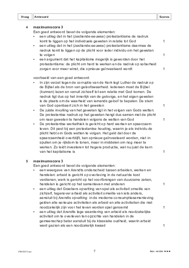 Correctievoorschrift examen VWO filosofie 2021, tijdvak 1. Pagina 7