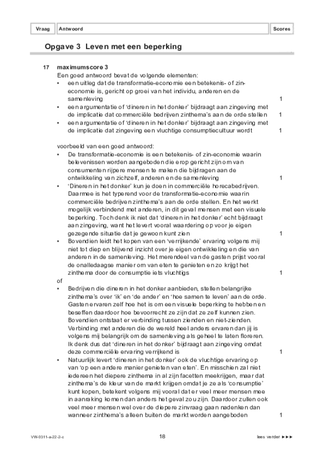 Correctievoorschrift examen VWO filosofie 2022, tijdvak 2. Pagina 18