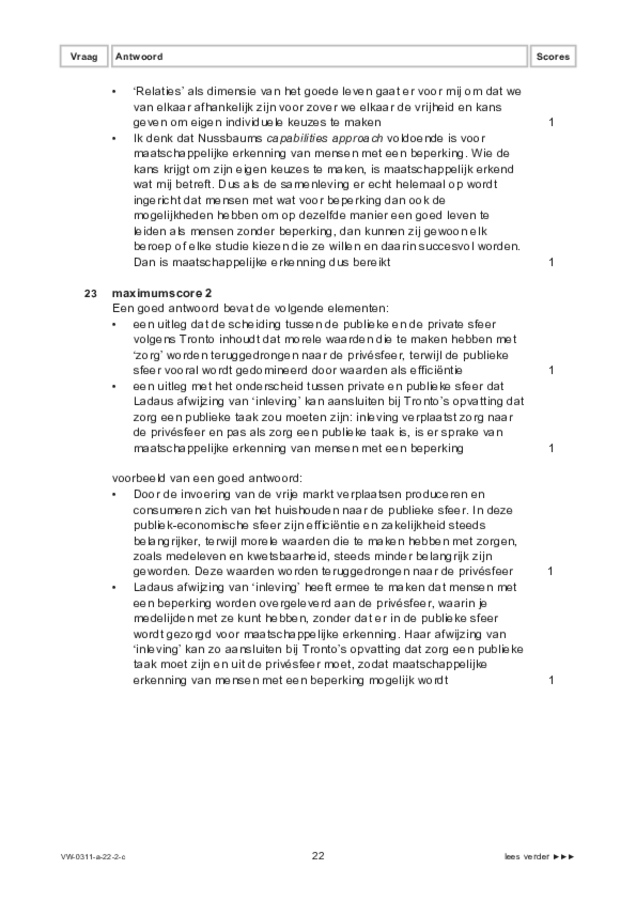 Correctievoorschrift examen VWO filosofie 2022, tijdvak 2. Pagina 22