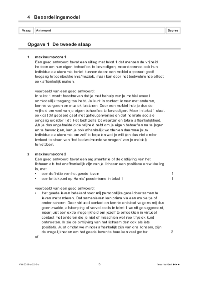 Correctievoorschrift examen VWO filosofie 2022, tijdvak 2. Pagina 5