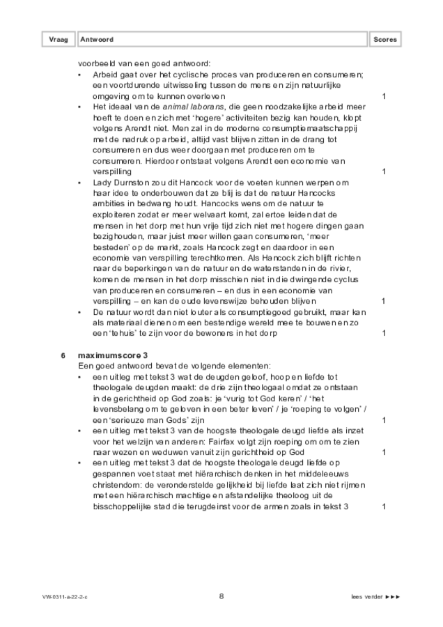 Correctievoorschrift examen VWO filosofie 2022, tijdvak 2. Pagina 8