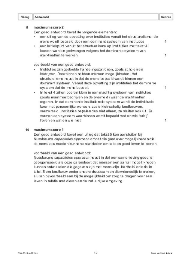 Correctievoorschrift examen VWO filosofie 2022, tijdvak 3. Pagina 12