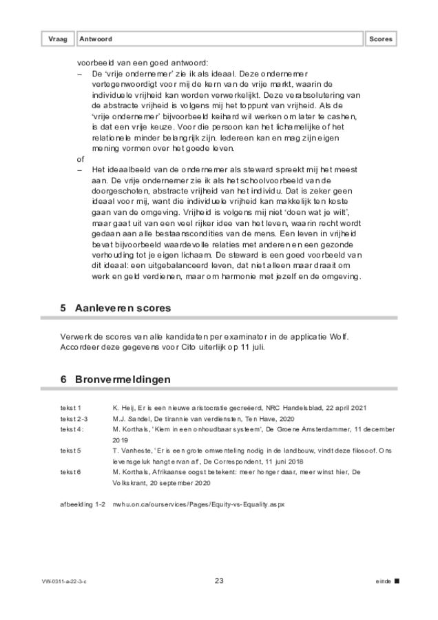 Correctievoorschrift examen VWO filosofie 2022, tijdvak 3. Pagina 23