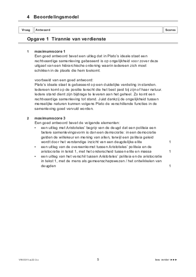 Correctievoorschrift examen VWO filosofie 2022, tijdvak 3. Pagina 5