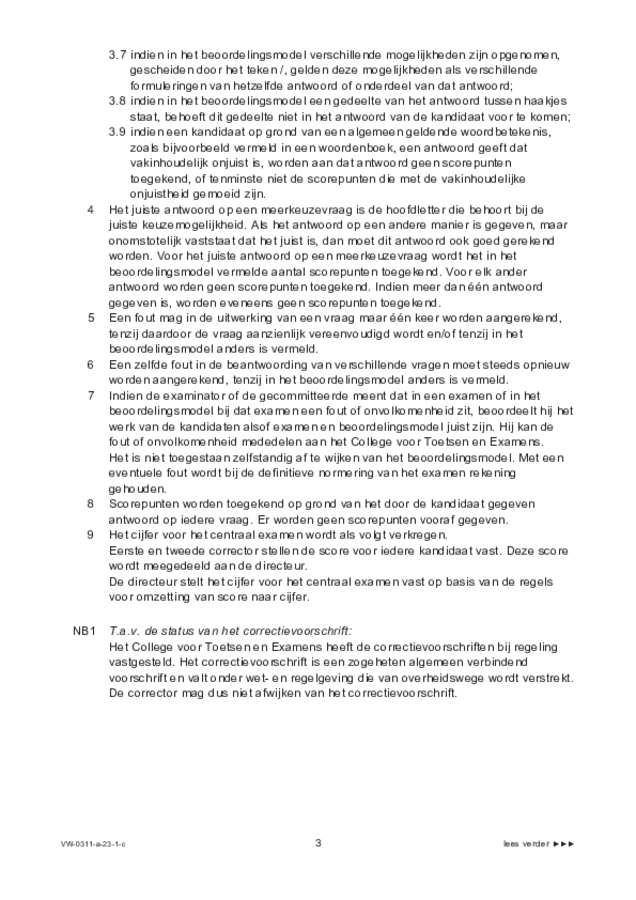 Correctievoorschrift examen VWO filosofie 2023, tijdvak 1. Pagina 3