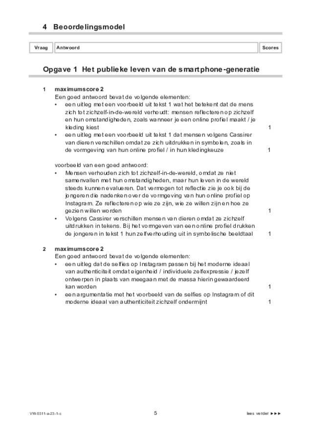 Correctievoorschrift examen VWO filosofie 2023, tijdvak 1. Pagina 5