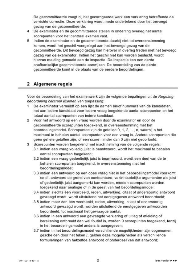 Correctievoorschrift examen VWO Nederlands 2010, tijdvak 1. Pagina 2